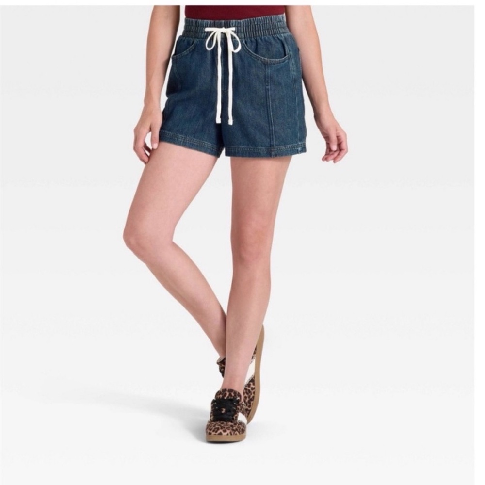 Target Universal Thread Drawstring Denim Shorts - image 2